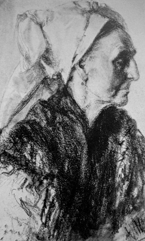"Drawing. Portrait" by Adolf Menzel, pencil on paper