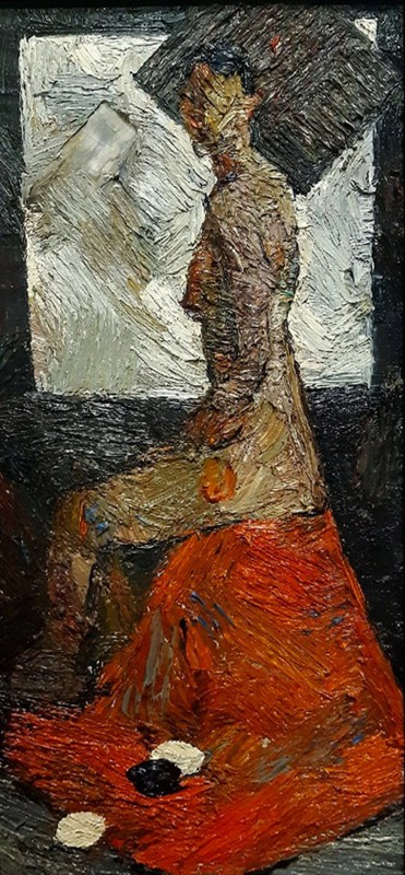 "Живопись. Этюд. Обнаженка. Продолжительный" by Cаролина Леагул, 520x300mm, масло / холст