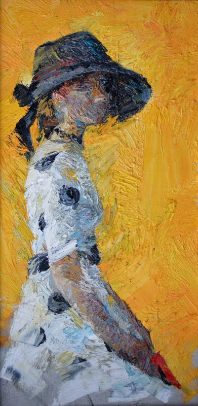 "Painting. Etude. Figure. Long term" by Adrian Diacon, 600x300mm, oil on canvas
