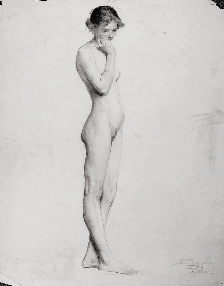 "Drawing. Nude" by Frank O. Salisbury