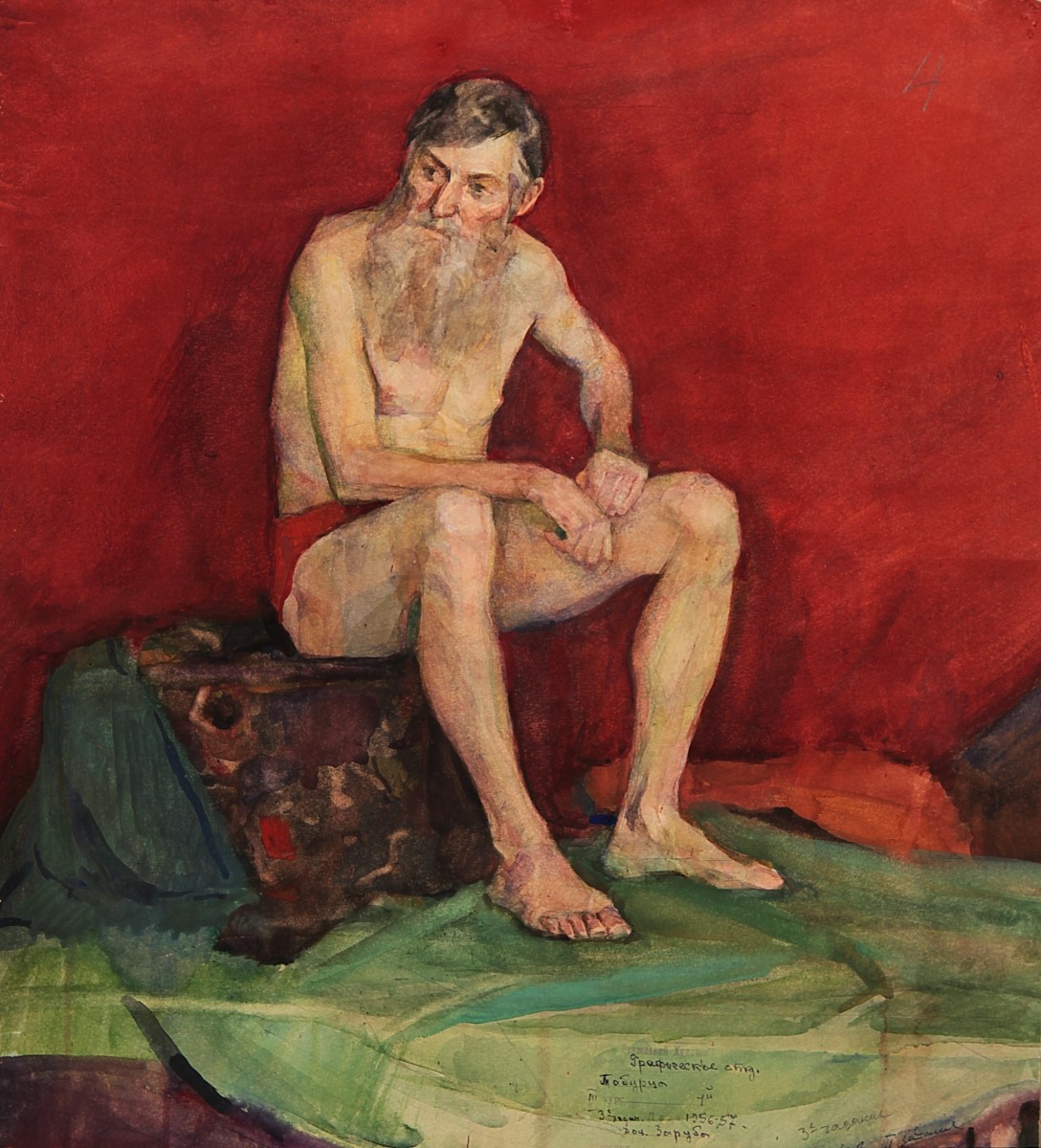 "Painting. Nude. Long term" by Ion Tăburță, 450x400mm, oil on canvas