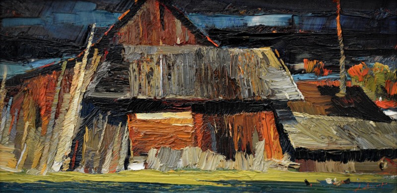 "Этюд. Молдовица" by Анатол Гимпу, 2004, 200x400mm, масло / холст