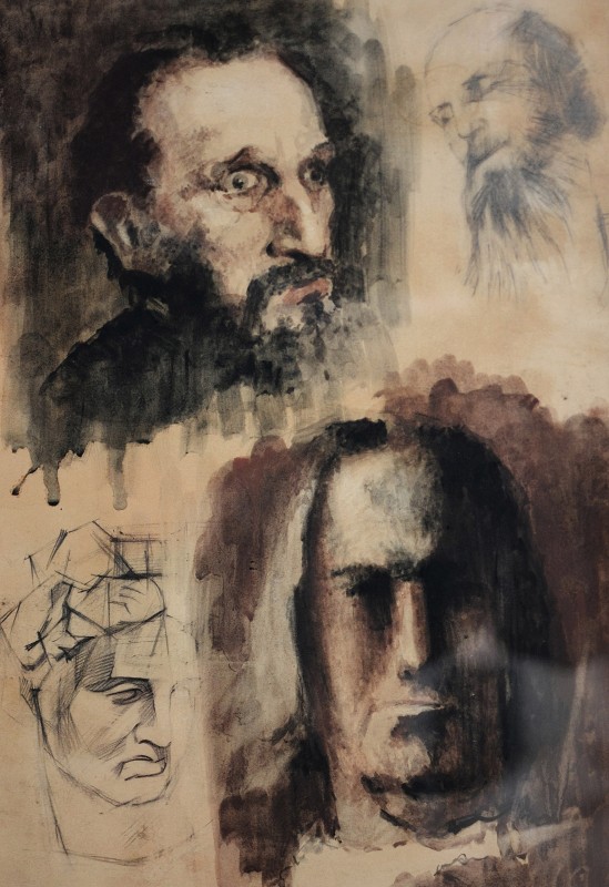 "Copii de portret" by Victor Teslaru, 2014, 400x300mm, Oil on paper