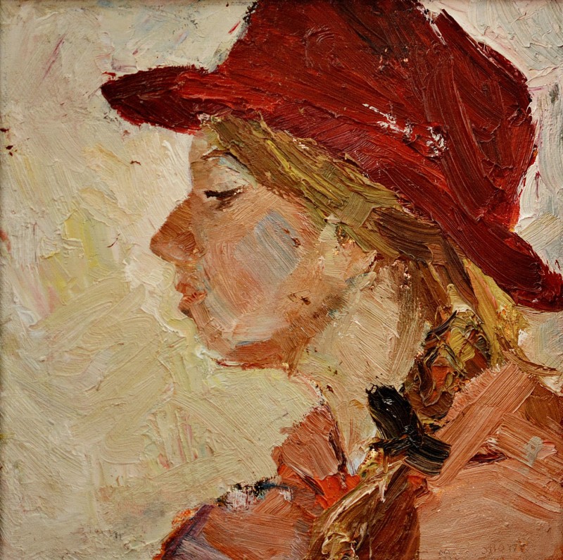 "Portret" by Павел Гросу, 2006, 300x300mm, масло / холст