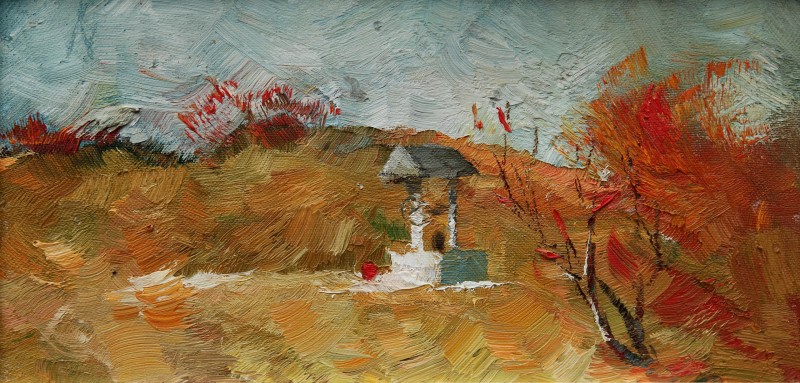 "Живопись. Пейзаж. Пленэр. Продолжительный" by Верониcа Cрецу, 200x400mm, масло / холст