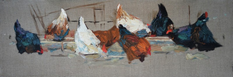 "Sketch. Animals" by Maxim Romaniuc, oil on canvas