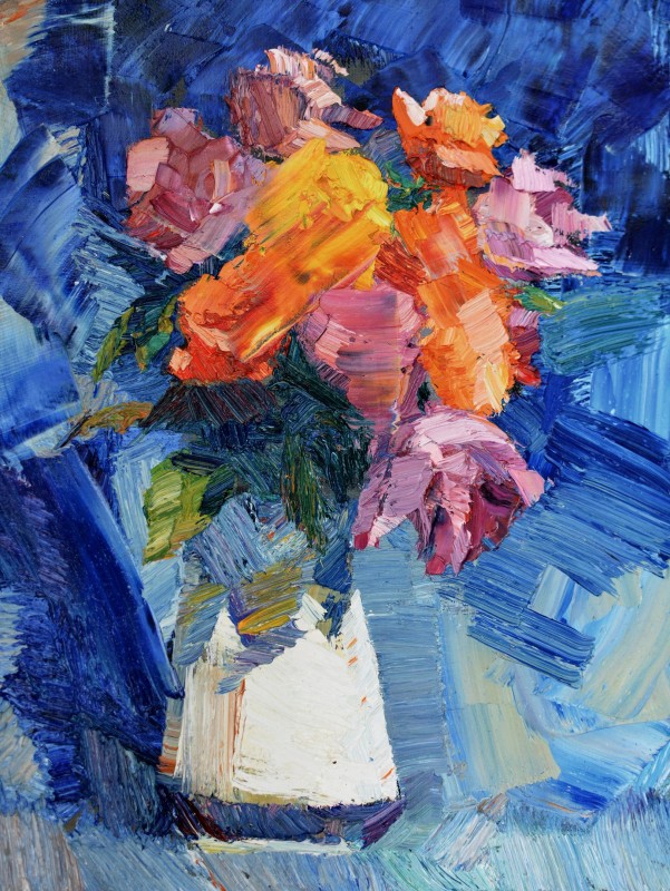 "Studiu. Flori" by Vlada Cibuc, 2016, 420x320mm, oil on canvas