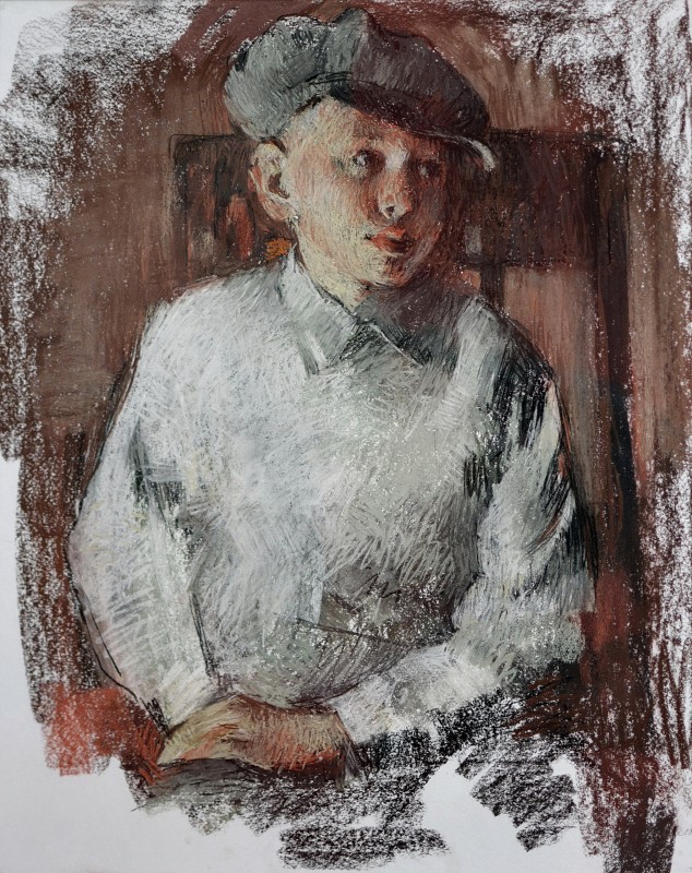 "Crochiu. Semifigură" by Cătălin Graur, 2016, 500x400mm, pastel on paper