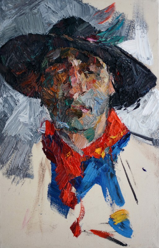 "Painting. Etude. Portrait. Long term" by Doina Mîndrean, 400x250mm, oil on canvas