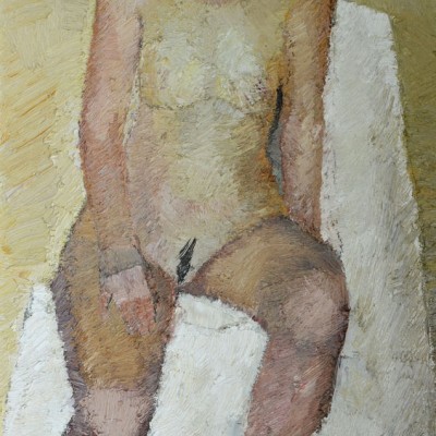 "Nud" by Alexandra Clapatiuc, 2009, 880x420mm, oil on canvas