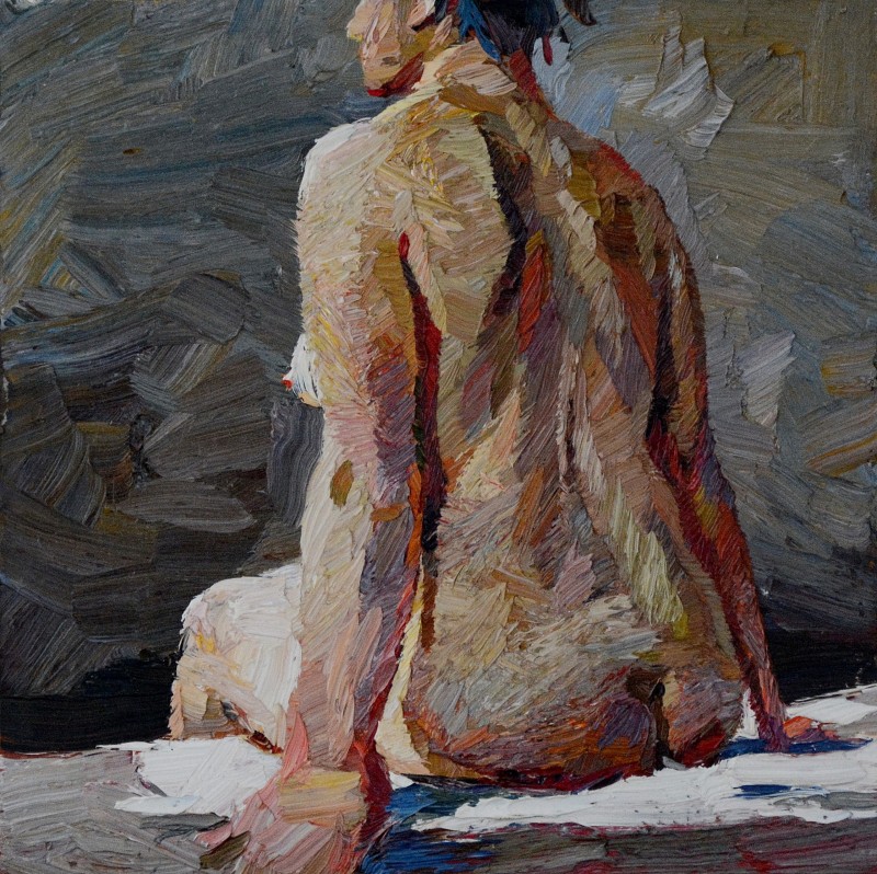 "Nude" by Anatol Ghimpu, 2005, 200x300mm, oil on canvas
