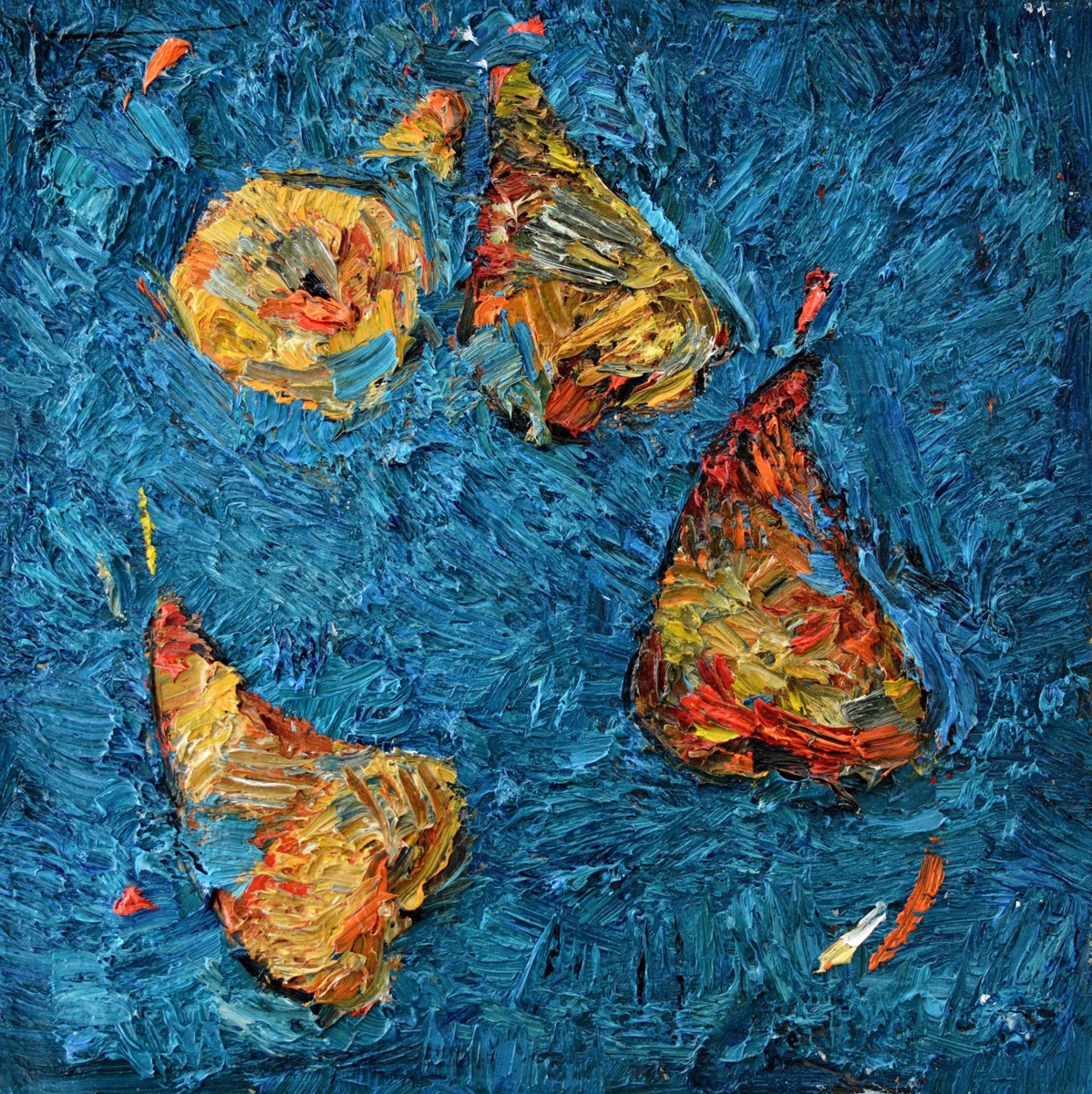 "Studiu. Prăsade" by Diana Rumeghea, 2021, 400x400mm, ulei pe pânză