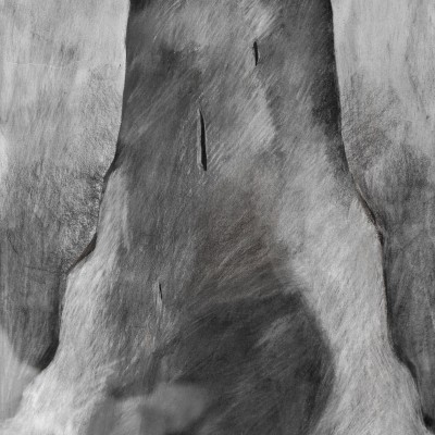 "Tower" by Oxana Țip, 2004, 960x450mm, Russian sauce on paper