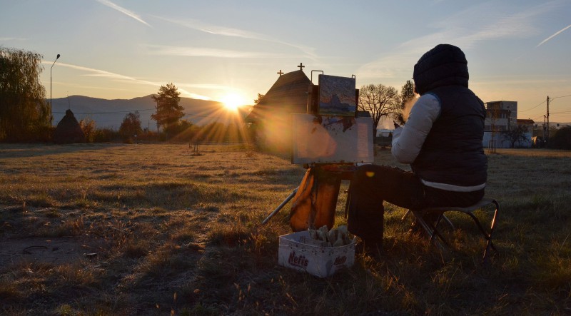 Pleinair in Râmnicu Vâlcea, Romania. October 2017