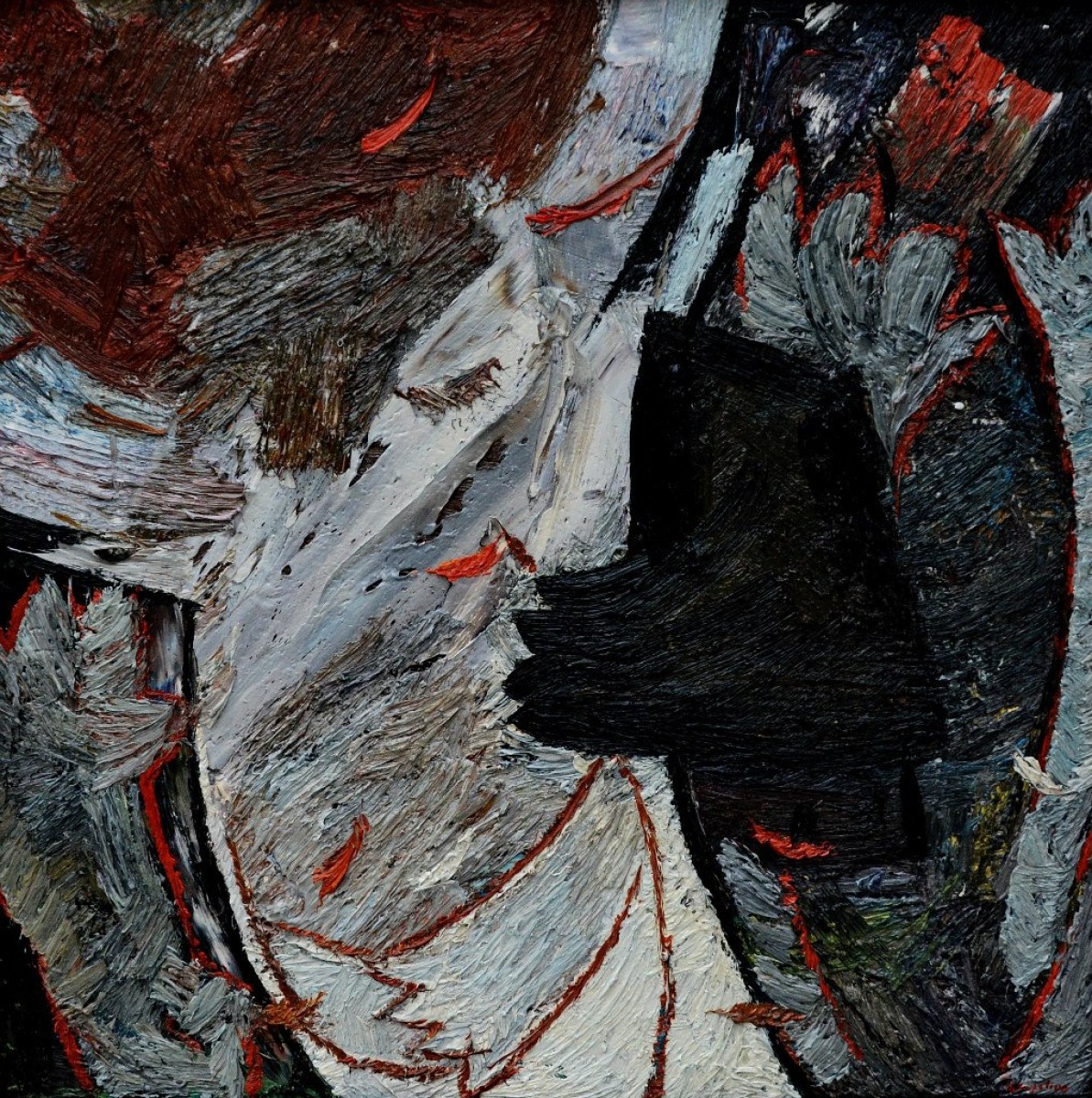 "Composition" by Alexandra Clapatiuc, oil on canvas