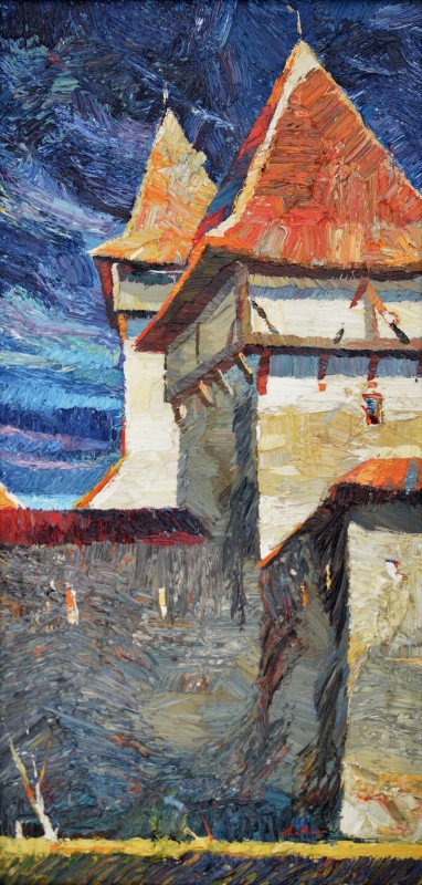 "Cincușor" by Anatol Ghimpu, 2005, 600x300mm, oil on canvas