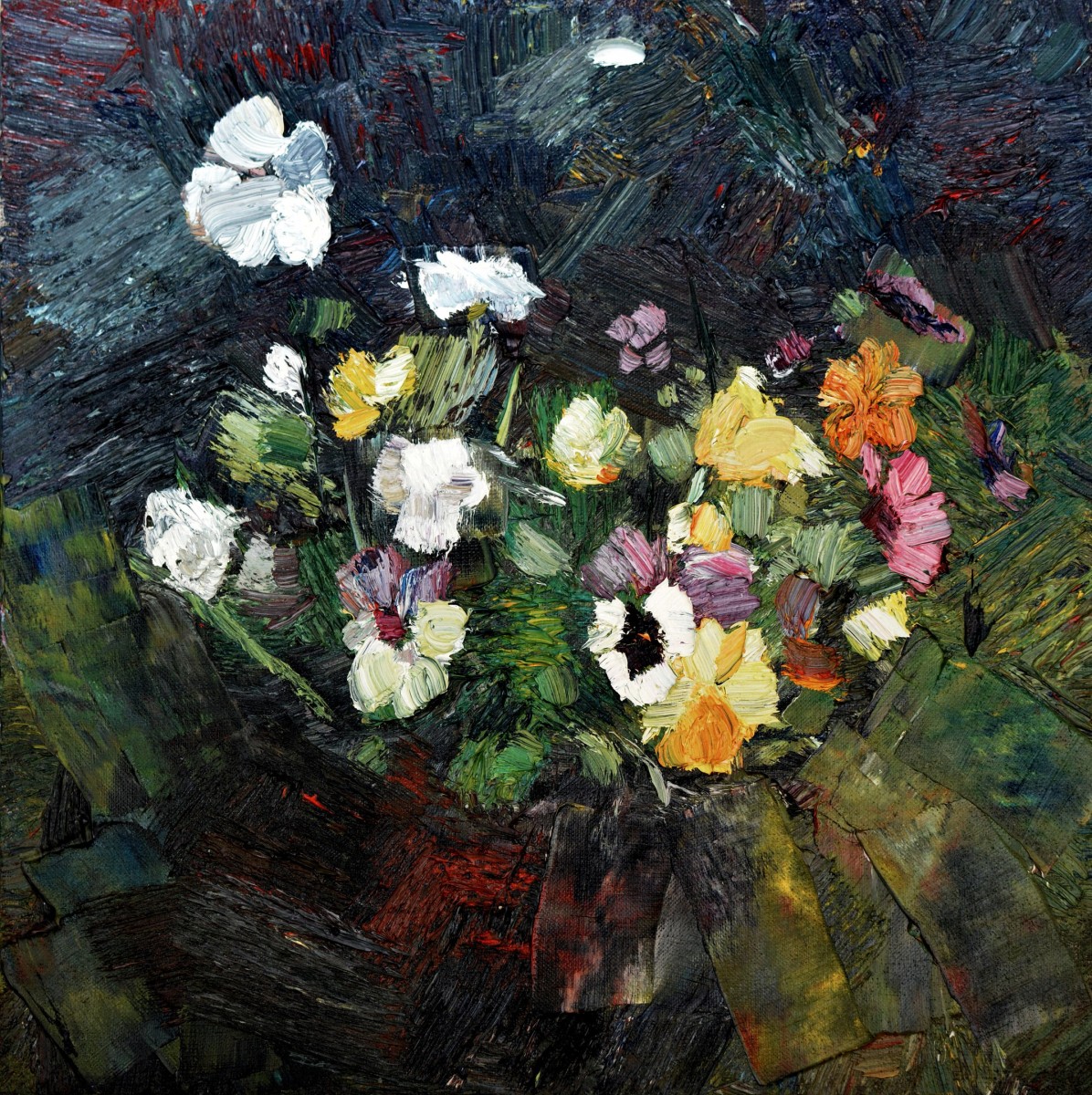 "Studiu flori" by Ion Golubei, 2015, 400x400mm, ulei pe pânză