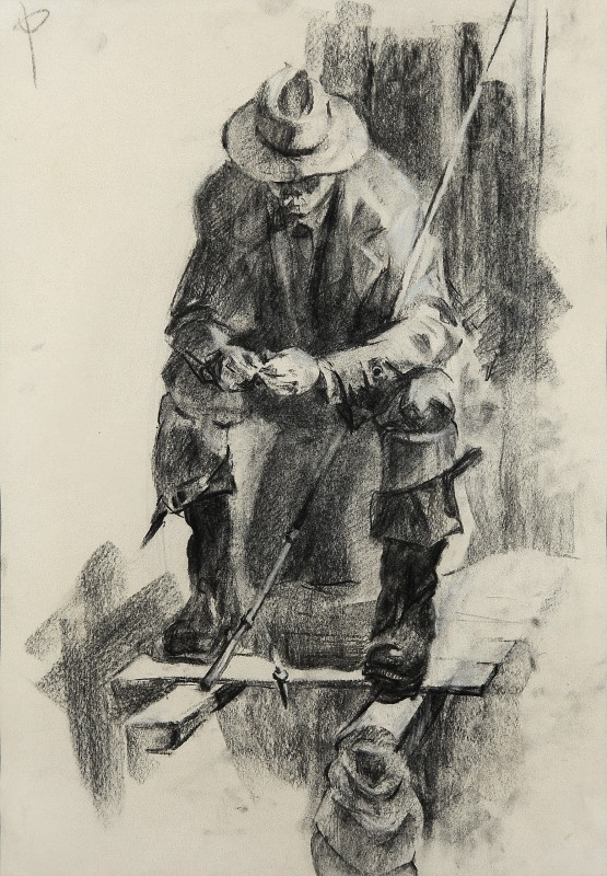 "Рисунок. Фигура / полуфигура. Продолжительный" by Ункновн Аутхор, 600x400mm, карандаш / бумага