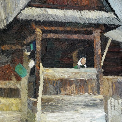 "Motiv. Maramureș" by Alexandra Clapatiuc, 2011, 400x250mm, oil on canvas