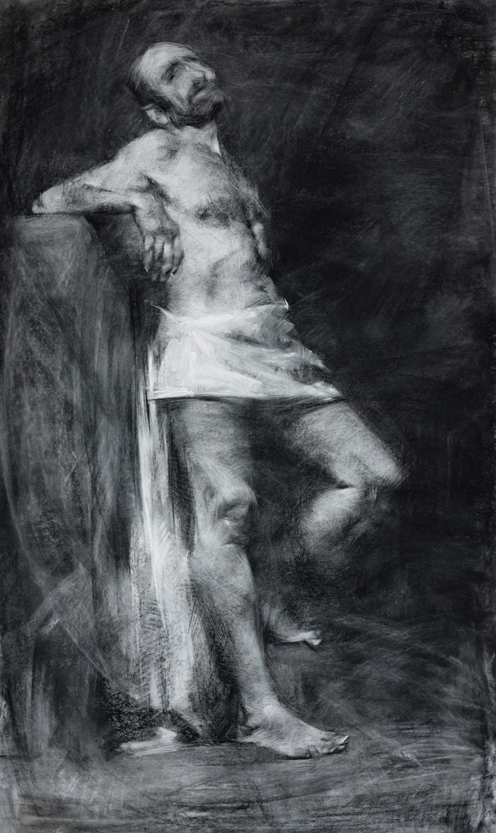 "Desen. Nud. De lungă durată" by Doina Mîndrean, 1000x500mm, Russian sauce pe hârtie
