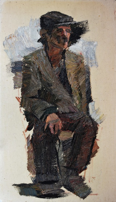 "Figură. Plein-air" by Alexandra Clapatiuc, 2012, 520x300mm, oil on canvas