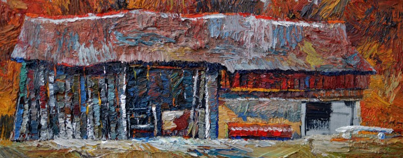 "Живопись. Пленэр. Продолжительный" by Штефан Моcану, 300x740mm, масло / холст