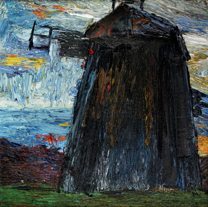 "Windmill. Sibiu, museum ASTRA" by Ion Golubei, 2015, 300x300mm, oil on canvas