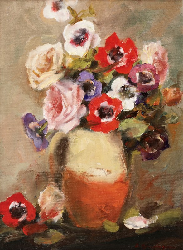 "Painting. Flowers" by Cornel Brudaşcu