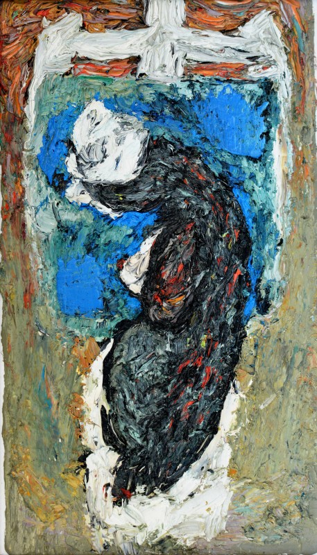 "Studiu la diplomă" by Carolina Leagul, 2014, 300x180mm, ulei pe pânză