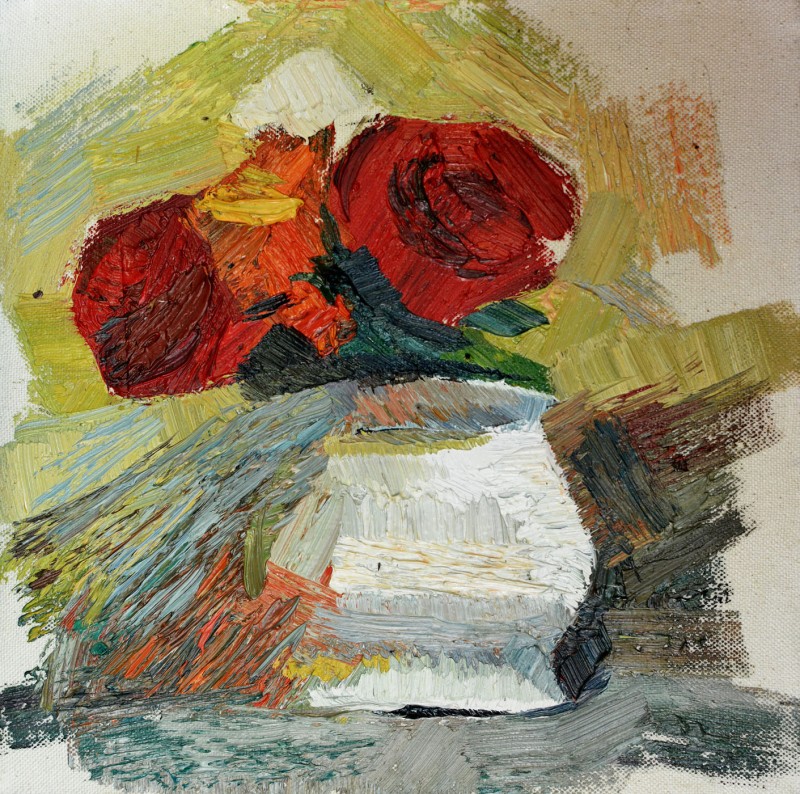 "Studiu. Flori" by Александру Бодруг, 2016, 300x300mm, масло / холст