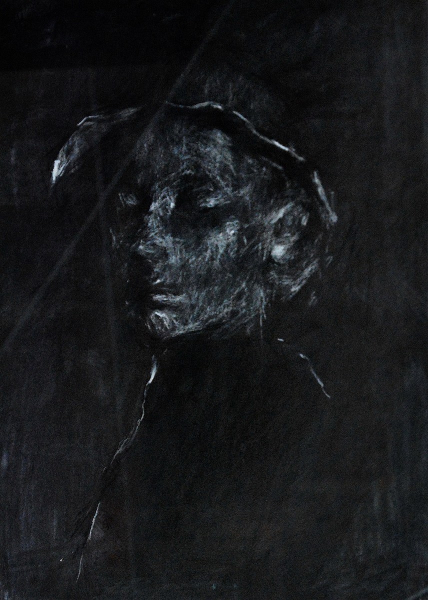 "Drawing. Portrait. Long term" by Mădălina Spînu, 400x300mm, Russian sauce on paper