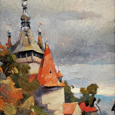 "Sighișoara" by Анатол Гимпу, 2001, 600x420mm, масло / холст