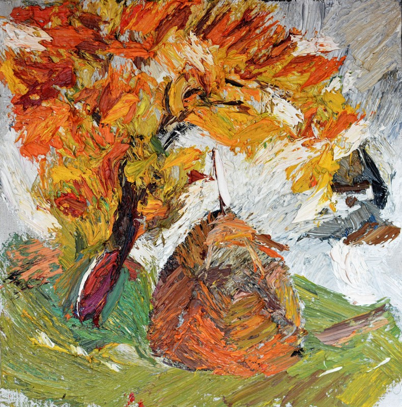 "Motiv. Stog" by Maia Doina, 2016, 420x420mm, ulei pe pânză