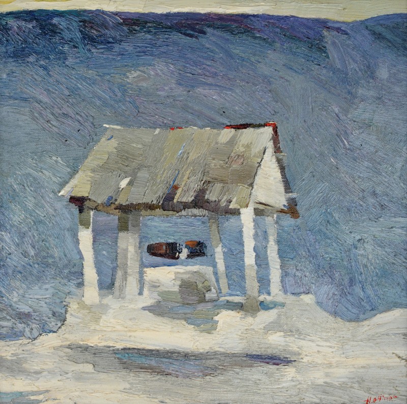 "Колодец. Бутучены" by Анатол Гимпу, 1998, 400x400mm, масло / холст