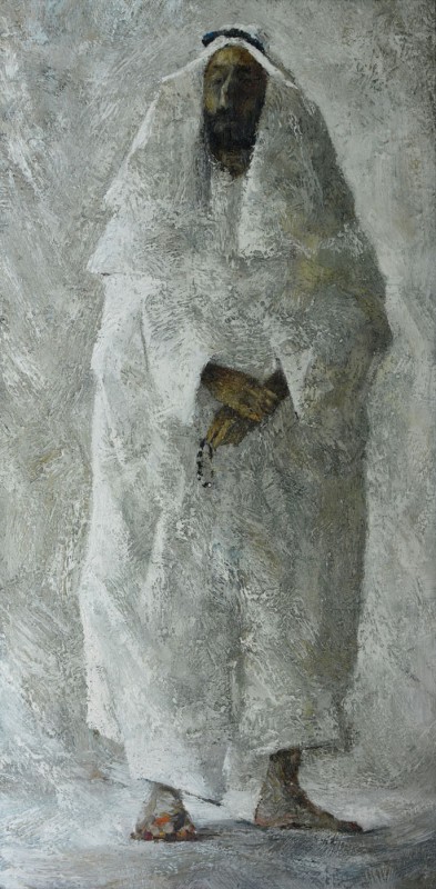 "Figură. Arab" by Cristina Demian, 2016, 840x240mm, oil on canvas