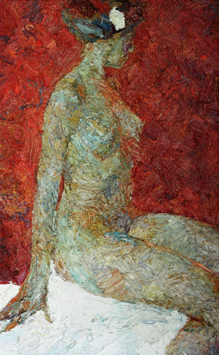 "Semi-nude" by Ion Golubei, 2014, 680x420mm, oil on canvas