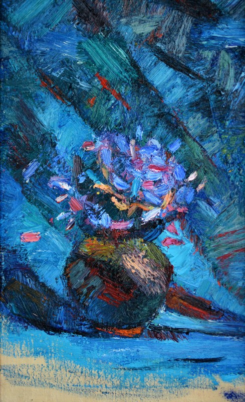 "Studiu. Flori" by Sanda Ceban, 2018, 400x250mm, ulei pe pânză