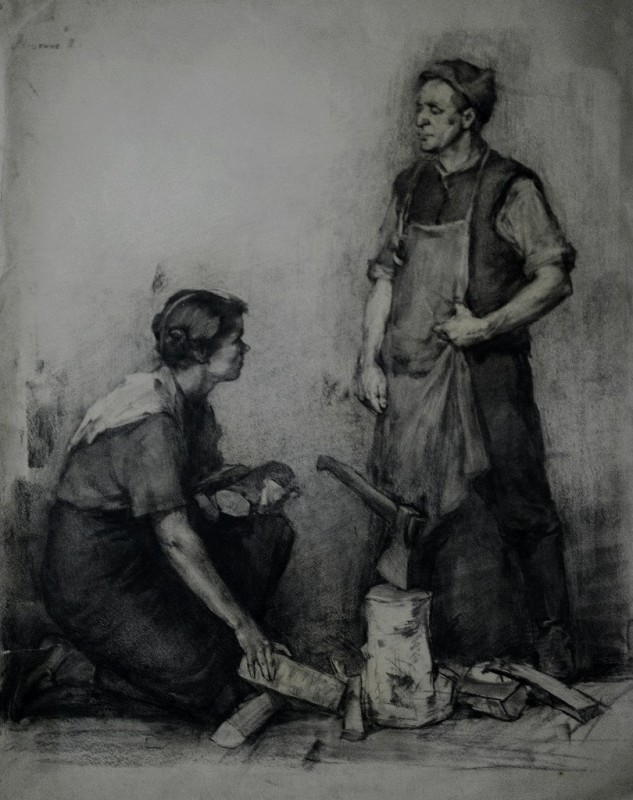 "Desen. Figură / semifigură" by Petre Achițenie