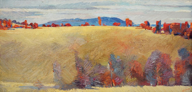 "Etude. Maramureș" by Anatol Ghimpu, 2000, 420x840mm, oil on canvas