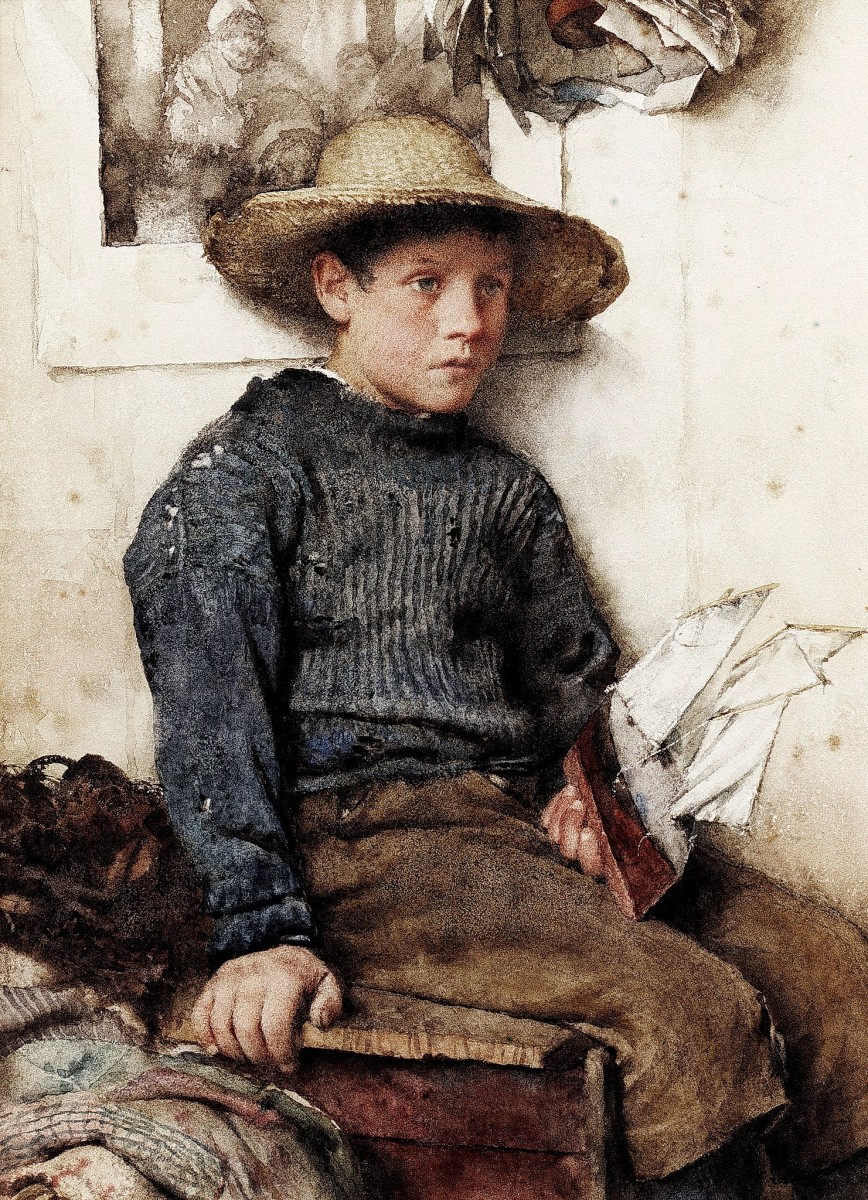 "Compoziție. Figură / semifigură" by Walter Langley