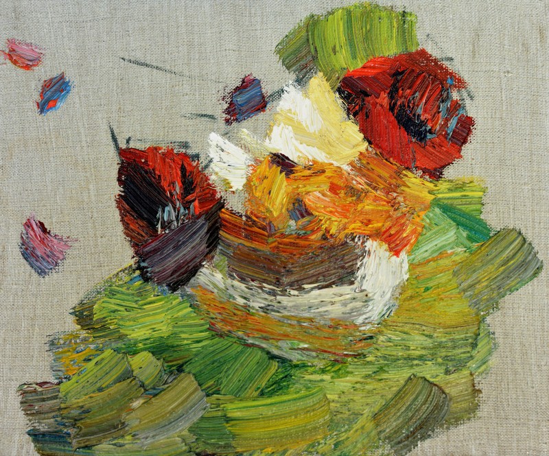 "Etude. Flowers" by Ion Golubei, 2016, 250x300mm, oil on canvas