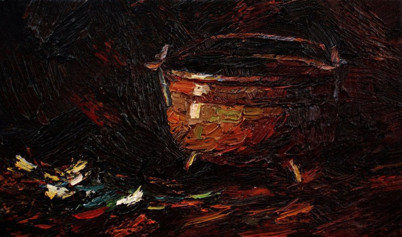 "Etude. Still life" by Oxana Țip, 2016, 220x380mm, oil on canvas