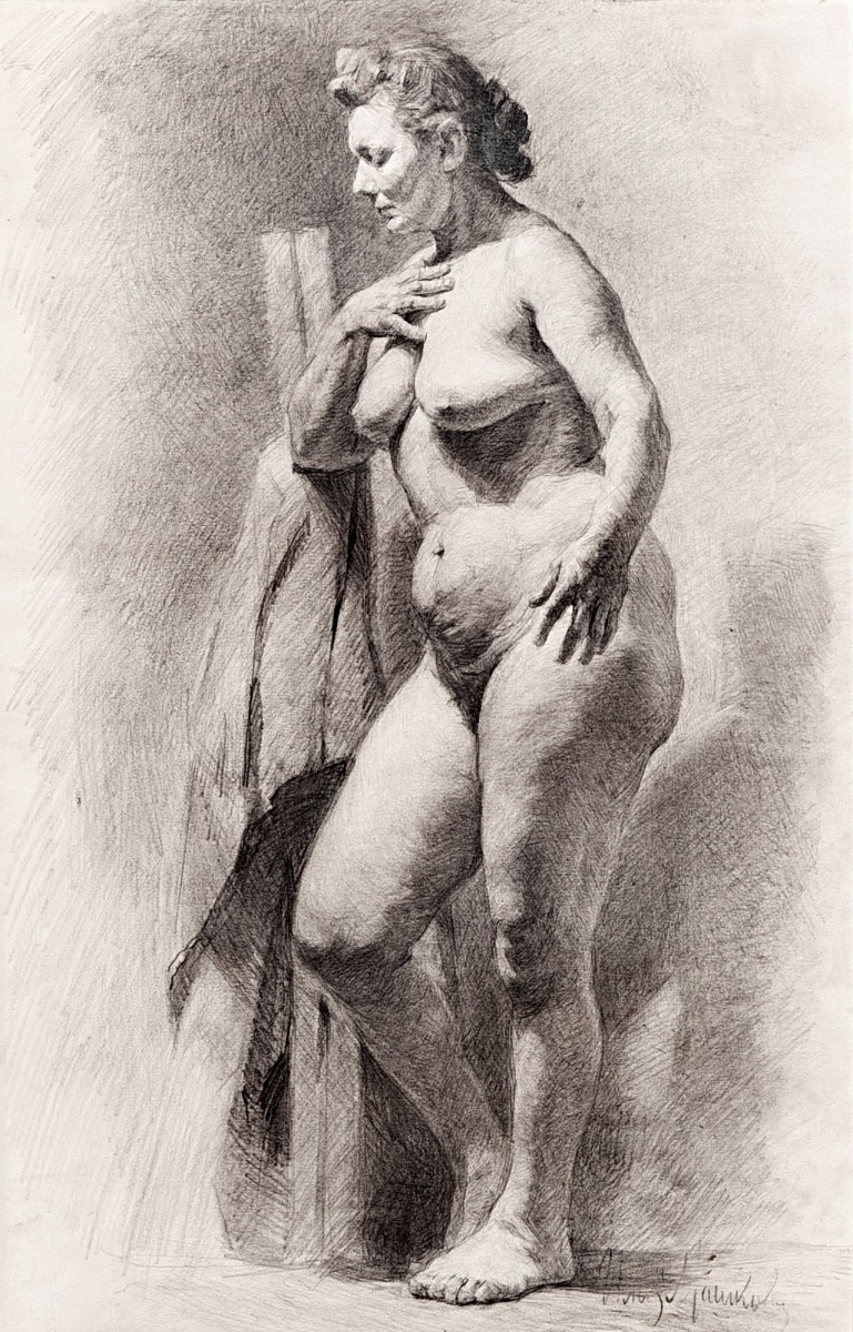 "Drawing. Nude" by Ilya Ivanovich Mashkov