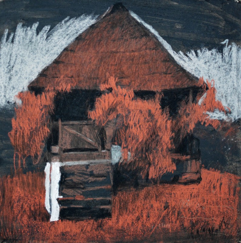 "Drawing. Pleinair. Long term" by Silviu Arap, 300x300mm, pastel on paper
