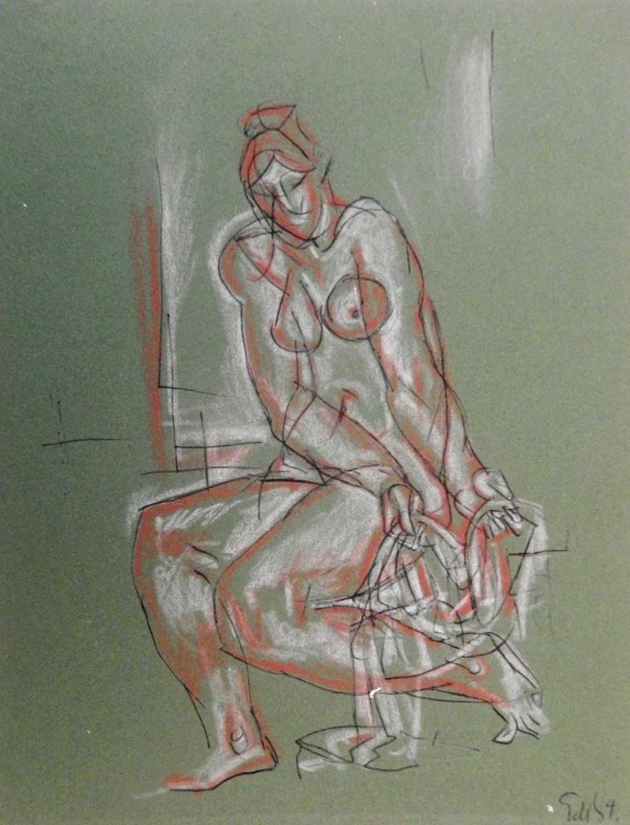 "Desen. Nud" by Evsey Evseevich Moiseenko