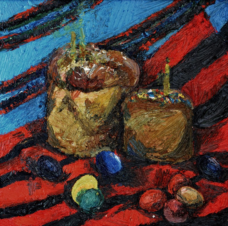 "Eastern still life" by Daniela Pascal, 2014, 420x420mm, oil on canvas