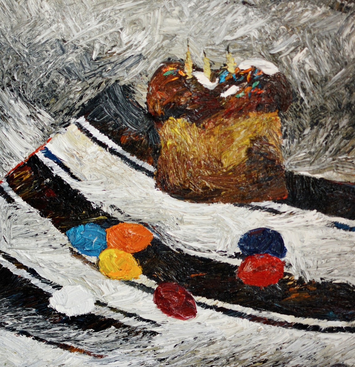 "Natură statică de Paști" by Cristina Dragoi, 2017, oil on canvas