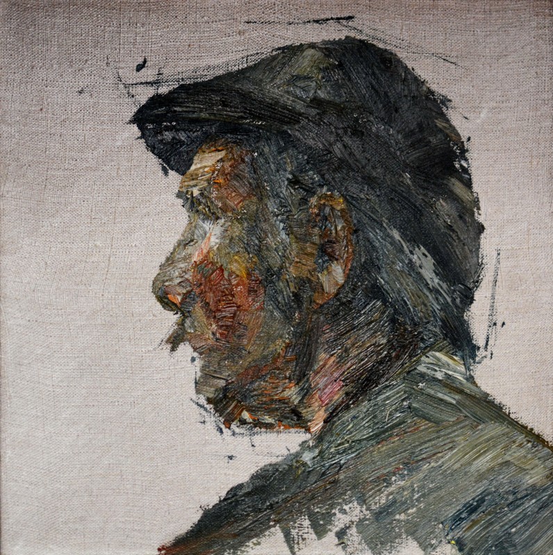 "Portret. Plein-air" by Mihai Tomuleț, 2012, 300x300mm, oil on canvas