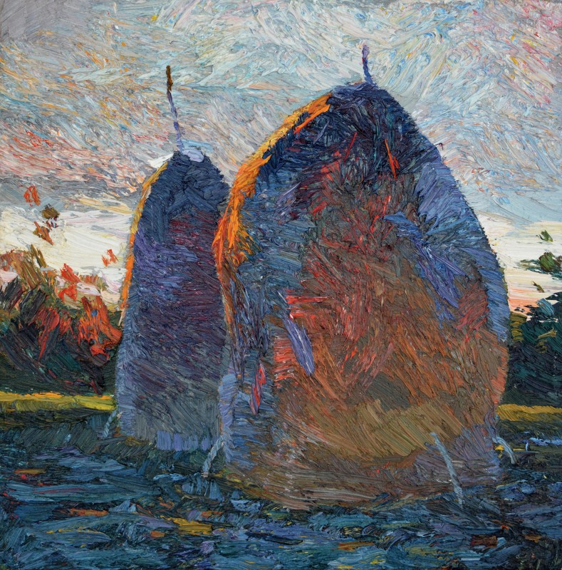 "Stoguri" by Anatol Ghimpu, 2000, 420x420mm, ulei pe pânză