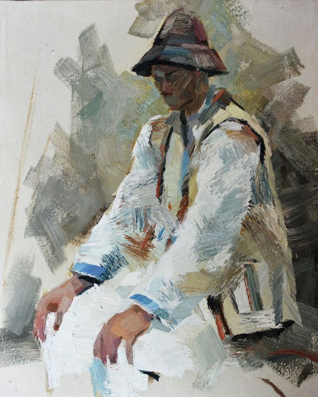 "Studiu. Figură în național" by Мэдэлина Cасиан, 2016, 500x400mm, масло / холст